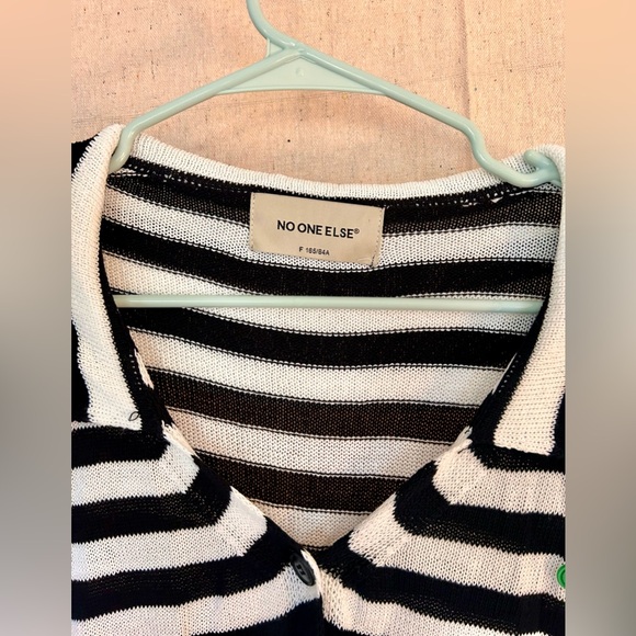 No One Else striped crop knit top - Picture 3 of 5